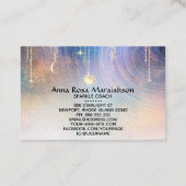*~* Gold Stars Sparkle Moon Sun Celestial Rainbow Visitekaartje (Achterkant)