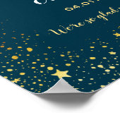 Gold Stars Sparkle Navy Wedding Welcome Poster (Hoek)
