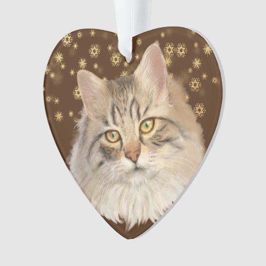 Gold Stars Tabby Cat Grandchild Ornament (voorkant)