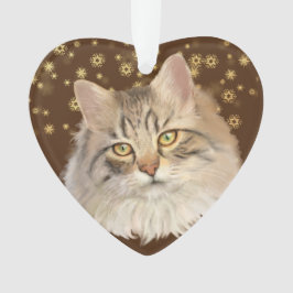 Gold Stars Tabby Cat Grandchild Ornament