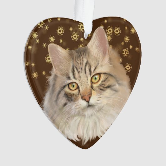 Gold Stars Tabby Cat Grandchild Ornament (voorkant)