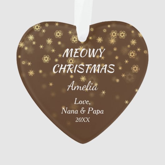 Gold Stars Tabby Cat Grandchild Ornament (achterkant)