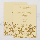 Gold Stars uitnodiging verticale crème (Voorkant / Achterkant)