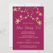 Gold Stars - Uitnodiging voor nieuwe jaren (Voorkant)