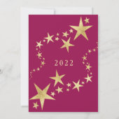 Gold Stars - Uitnodiging voor nieuwe jaren (Achterkant)