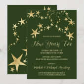 Gold Stars - Uitnodiging voor nieuwe jaren (Voorkant / Achterkant)