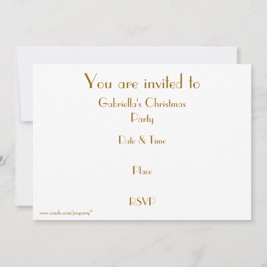 Gold Stars uitnodiging wit (Achterkant)