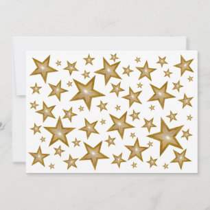 Gold Stars uitnodiging wit