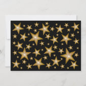 Gold Stars-uitnodiging zwart Kaart (Voorkant)