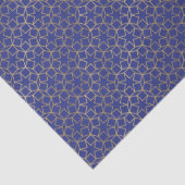 Gold Stars Weefpapier Arabesque Pattern Blue Tissuepapier (Detail)