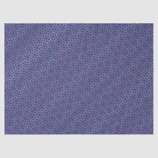 Gold Stars Weefpapier Arabesque Pattern Blue Tissuepapier (Voorkant)