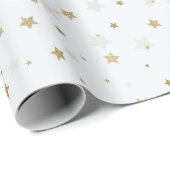 Gold Stars wit design Cadeaupapier (Rol Hoek)