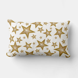 "Gold" Stars Witte lumboolgoud achterzijde Kussen