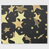 Gold Stars Wrapping Paper Cadeaupapier (Vlak)
