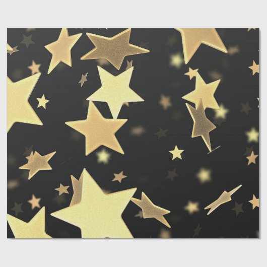 Gold Stars Wrapping Paper Cadeaupapier (Vlak)