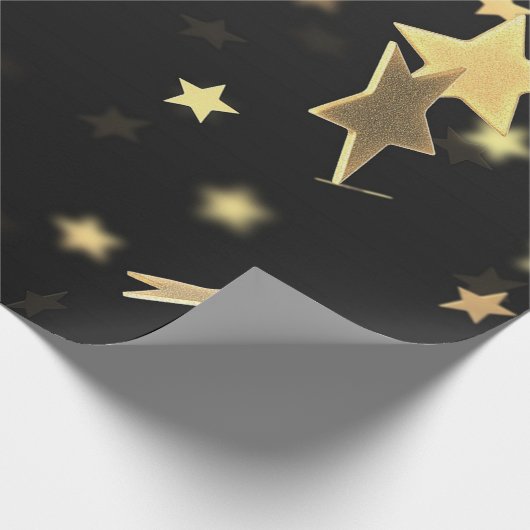 Gold Stars Wrapping Paper Cadeaupapier (Hoek)
