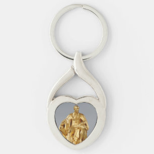 Gold Statue Heart Keychain