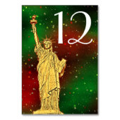 Gold Statue of Liberty NYC Skyline #2 Xmas Starry Kaart (Voorkant)