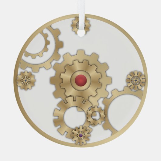 Gold Steampunk Ceramic Ornament (Achterkant)
