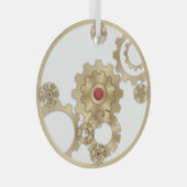 Gold Steampunk Ceramic Ornament (Voorkant Rechts)