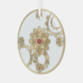 Gold Steampunk Ceramic Ornament (Voorkant links)