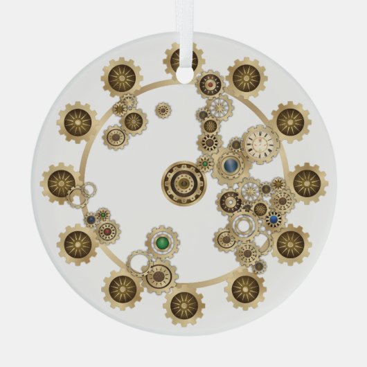 Gold Steampunk Ceramic Ornament (Achterkant)