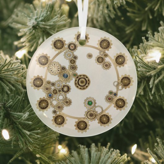 Gold Steampunk Ceramic Ornament (Insitu)
