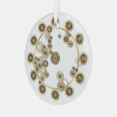 Gold Steampunk Ceramic Ornament (Voorkant links)