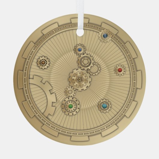 Gold Steampunk Ceramic Ornament (Achterkant)