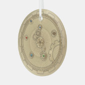Gold Steampunk Ceramic Ornament (Voorkant links)