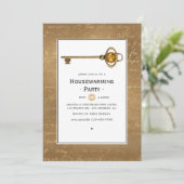 Gold Steampunk Housewarming Party Kaart (Staand voorkant)