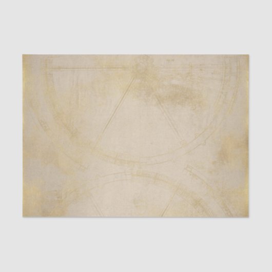 Gold  Steampunk-tandwielen Tissuepapier (Voorkant)