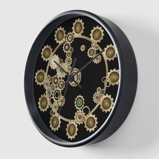 Gold Steampunk-wandklok (Hoek)