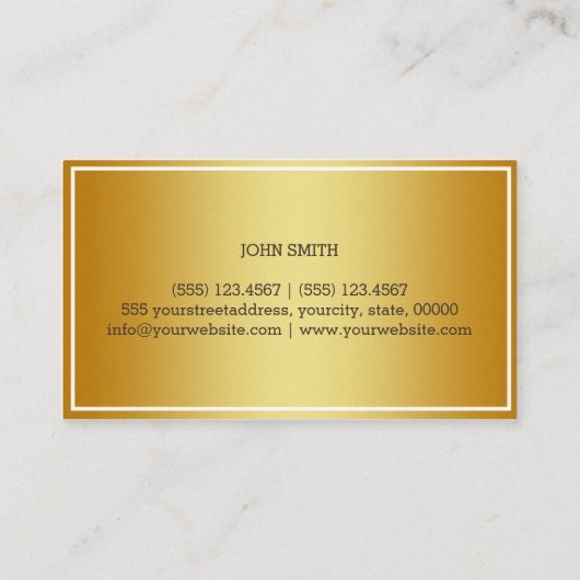 Gold Steel Metal Visitekaartje (Achterkant)