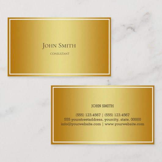 Gold Steel Metal Visitekaartje (Voorkant / Achterkant)