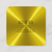 Gold Steel Metallic Vierkante Visitekaartje (Achterkant)
