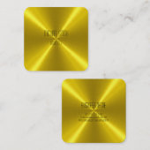 Gold Steel Metallic Vierkante Visitekaartje (Voorkant / Achterkant)