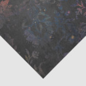 Gold Stencil Flowers op Paarse en zwarte deklaag Tissuepapier (Detail)