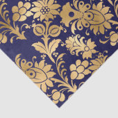 Gold Stencil Flowers op Paarse ontkoppeling Tissuepapier (Detail)