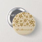 "Gold" sterren 'Bridesmaid'-knop crème Ronde Button 5,7 Cm (Voorkant /achterkant)