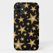 "Gold" Sterren iPhone hoesje zwart (Achterkant)