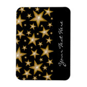 "Gold" sterren 'Jouw tekst' flexibele magneet zwar (Verticaal)