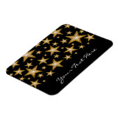 "Gold" sterren 'Jouw tekst' flexibele magneet zwar (Linkerzijde)