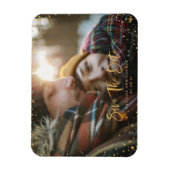 Gold sterren script foto moderne bruiloft magneet (Verticaal)