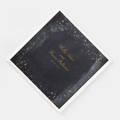 Gold Sterrennacht Black & Gold Elegant Wedding Servet (Hoek)