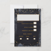 Gold Sterrennacht Wedding Meal Choice RSVP (Achterkant)