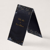Gold Sterrennacht Wedding Online RSVP Folded Kaart Visitekaartje (Achterkant)