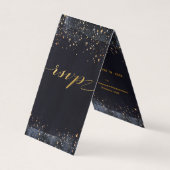 Gold Sterrennacht Wedding Online RSVP Folded Kaart Visitekaartje (Voorkant)