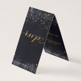 Gold Sterrennacht Wedding Online RSVP Folded Kaart Visitekaartje