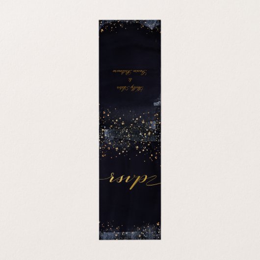Gold Sterrennacht Wedding Online RSVP Folded Kaart Visitekaartje (Buitenkant ongevouwen)